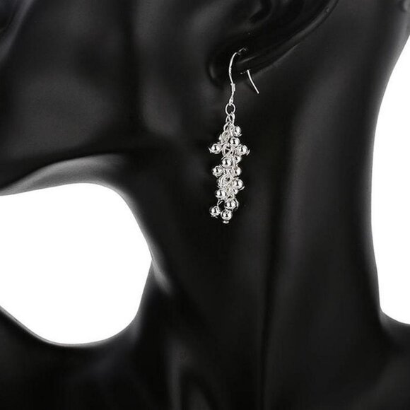 Carly Lyana Multi Layered Beaded Earrings 925 Sterling Silver Gift Boxed - Picture 5 of 12